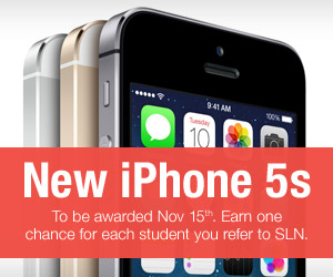 Refer students to SLN and win an iPhone 5s